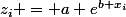 z_i = a e^{b x_i}
