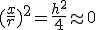 (\frac{x}{r})^2=\frac{h^2}{4}\approx0