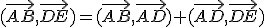(\vec{AB},\vec{DE})=(\vec{AB},\vec{AD})+(\vec{AD},\vec{DE})\;\;[2\pi]