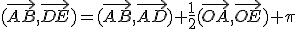 (\vec{AB},\vec{DE})=(\vec{AB},\vec{AD})+\frac{1}{2}(\vec{OA},\vec{OE})+\pi\;\;[2\pi]