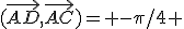 (\vec{AD},\vec{AC})= -\pi/4 