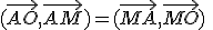(\vec{AO},\vec{AM})=(\vec{MA},\vec{MO})\;\;[2\pi]