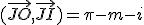 (\vec{JO},\vec{JI})=\pi-m-i