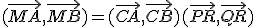 (\vec{MA},\vec{MB}) = (\vec{CA},\vec{CB}) + (\vec{PR},\vec{QR})