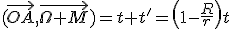 (\vec{OA},\vec{\Omega M})=t+t'=\left(1-\frac{R}{r}\right)t\;\;[2\pi]