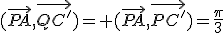 (\vec{PA},\vec{QC'})= (\vec{PA},\vec{PC'})=\frac{\pi}{3}