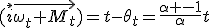 (\vec{i}\vec{\omega_t M_t})=t-\theta_t=\frac{\alpha -1}{\alpha}t\;\;[2\pi]