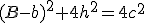 (B-b)^2+4h^2=4c^2
