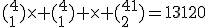 (_1^4)\times (_1^4) \times (_2^{41})=13120