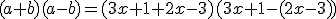 (a+b)(a-b)=(3x+1+2x-3)(3x+1-(2x-3))