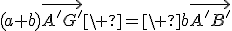 (a+b)\vec{A'G'}\ =\ b\vec{A'B'}