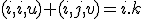(i,i,u)+(i,j,v)=i.k