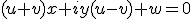 (u+v)x+iy(u-v)+w=0