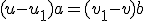 (u-u_{1})a=(v_{1}-v)b