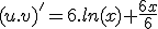 (u.v)'=6.ln(x)+\frac{6x}{6}