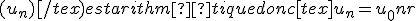(u_n)[/tex) est arithmétique donc [tex]u_n = u_0 + nr