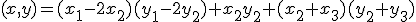 (x,y)=(x_1-2x_2)(y_1-2y_2)+x_2y_2+(x_2+x_3)(y_2+y_3)