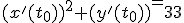 (x^'(t_0))^2+(y^'(t_0))^2=3