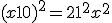 (x+10)^2 = 21^2+x^2