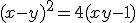 (x-y)^{2} = 4(xy-1)