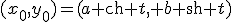 (x_0,y_0)=(a \operatorname{ch} t, b \operatorname{sh} t)