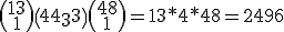 \(\array{13\\1}\)\(\array{4\\3}\)\(\array{48\\1}\)=13*4*48=2496