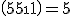 \(\array{5\\1}\)=5