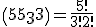 \(\array{5\\3}\)=\frac{5!}{3!2!}