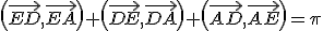 \(\vec{ED},\vec{EA}\)+\(\vec{DE},\vec{DA}\)+\(\vec{AD},\vec{AE}\)=\pi