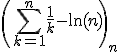 \( \Bigsum_{k=1}^{n} \frac1{k} - \ln (n) \)_n