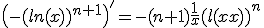 \(-(ln(x))^{n+1}\)^'=-(n+1)\frac{1}{x}(ln(x))^n