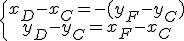 \{\array{x_D-x_C=-(y_F-y_C)\\y_D-y_C=x_F-x_C
