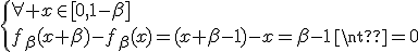 \{{\forall x\in[0,1-\beta]\\f_{\beta}(x+\beta)-f_{\beta}(x)=(x+\beta-1)-x=\beta-1\neq0