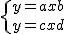 \{{y=ax+b\atop y=cx+d} 
 \\ 