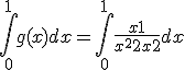 \Bigint_0^1 g(x) dx = \Bigint_0^1 \frac{x+1}{x^2+2x+2} dx