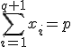 \Bigsum_{i=1}^{q+1}x_i=p