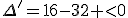 \Delta'=16-32 <0