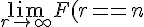 \Large{\lim_{r\to +\infty}F(r)=n}