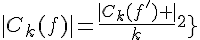 \Large{|C_{k}(f)|=\frac{|C_{k}(f')%20|}{k^{2}}}