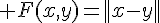 \Large F(x,y)=||x-y||