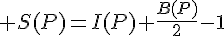 \Large S(P)=I(P)+\frac{B(P)}{2}-1