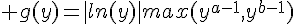 \Large g(y)=|ln(y)|max(y^{a-1},y^{b-1})