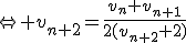 \Leftrightarrow v_{n+2}=\frac{v_n+v_{n+1}}{2(v_{n+2}+2)}