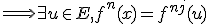 \Longrightarrow \exists u \in E, f^{n}(x) = f^{n+j}(u)