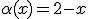\alpha(x)=2-x