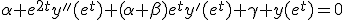 \alpha e^{2t}y''(e^t)+(\alpha+\beta)e^{t}y'(e^{t})+\gamma y(e^{t})=0