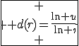 \array{|c100|$\hline \vspace{5}\\ {\large d(r)=\frac{\ln u_r}{\ln r}}\\ \vspace{5}\\\hline