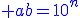 \blue ab=10^n