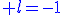 \blue l=-1