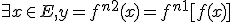 \exists x \in E, y = f^{n+2}(x) = f^{n+1}[f(x)] 